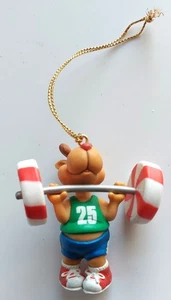 Divertente renna natalizia ornamento sollevamento bilanciere palestra allenamento figura - Foto 1 di 2