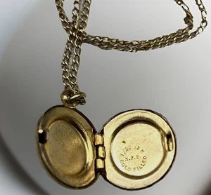 Antik NFS Co1/20 10k Gelbgold gefüllt rund Medaillon Anhänger 15" Kette Halskette - Bild 1 von 8