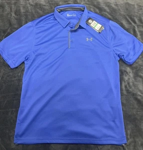 Under Armour Shirt Mens Large Blue HeatGear Seminole Hard Rock Tampa Golf Polo - Picture 1 of 14
