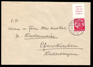 Imperio Alemán S 102, 12 Pf. Federico en carta 12.1.34 - Imagen 1 de 1