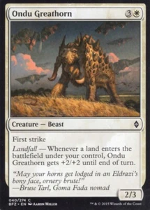 4X ONDU GREATHORN 040/274 KAMPF FÜR ZENDIKAR MTG MAGISCHE LP X4 - Bild 1 von 1