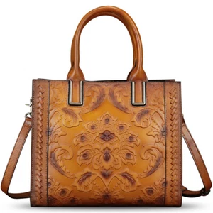 Genuine Leather Tote Bags for Women Handbags Vintage Shoulder Bag Crossbody Bag - Picture 1 of 14