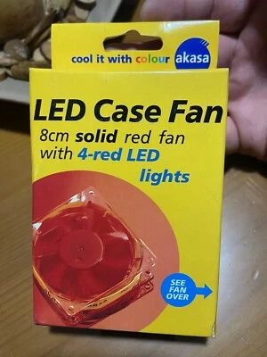LED Case fan with 4-red LED and blue LED 12V 1.4W 3-Pin 80mm - Image 1 of 4