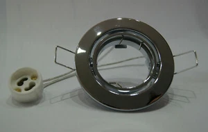 50 x Einbaustrahler Set Chrom / glänzend inkl. 50 x GU10 Fassung 230 Volt - Bild 1 von 2