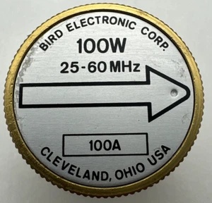 Bird 43 Thruline WattMeter Element 100W 100A 25-60MHz - Zdjęcie 1 z 3