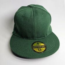 New Century Fifty Baseball Cap Hat Fitted 7 3/4 Green Solid Plain N9a