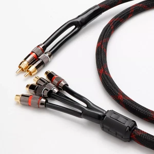 Vergoldet RCA Splitter Stereo Hifi Audio Kabel 2 Stecker auf 4 Buchsen Y Adapter - Bild 1 von 8
