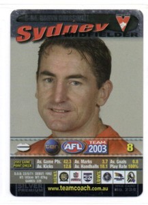 2003 AFL TEAMCOACH SILVER PARALLEL CARD - S-84 Daryn CRESSWELL (SYDNEY)