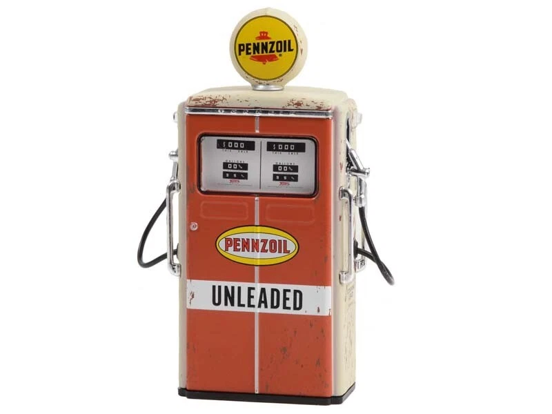 1954 Tokheim 350 Twin Gas Pump - Pennzoil 1 18 Scale Model - Greenlight 14140C