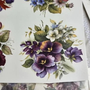Vintage Decals Transfers Waterslides Ceramics Craft FLORAL Lot #134 - Picture 1 of 9