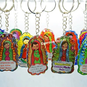 12 COMMUNION BAPTISM FAVORS KEYCHAIN BAUTIZO RECUERDOS GUADALUPE VIRGENCITA - Picture 1 of 6