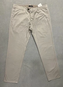 JW Brine Italia Pantalones de Algodón Ligero Piedra Gris Marrón Caqui 38 - Imagen 1 de 3