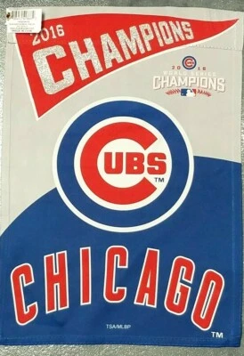 MLB Chicago Cubs Decorativo Jardín Bandera Gamuza Brillo Campeones - NUEVO Foto 1 de 3