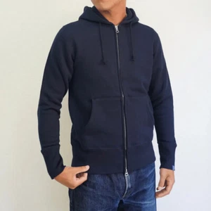 LOOPWHEELER Zip Up Navy Cotton Hoodie (Size S) - Picture 1 of 12