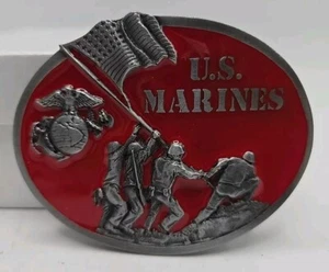 Vintage 1982 Bergamot Brass Works US MARINES Pewter Gürtelschnalle NEU Militär  - Bild 1 von 2