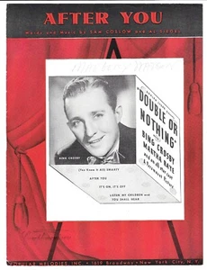 BING CROSBY & MARTHA RAYE Sheet Music AFTER YOU from DOUBLE OR NOTHING 1937 - Picture 1 of 6
