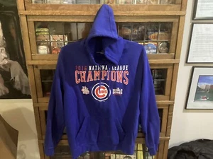 Chicago Cubs 2016 NL Champions Blue VF Image Wear SPELL OUT Hoodie SZ XL - Cool - Picture 1 of 13