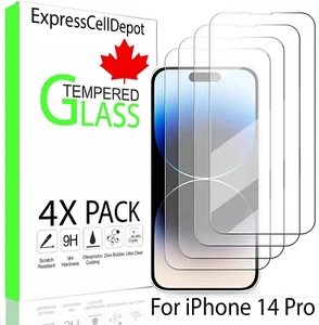 4 x protection d'écran en verre trempé premium pour Apple iPhone 14 Pro - Photo 1 sur 11