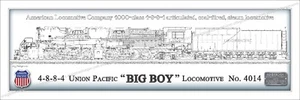train,Big Boy,4-8-8-4,Union,Pacific,ALCO,Locomotive,Engine Steam,Railroad,B/W,RR - Picture 1 of 4
