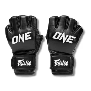 ONE X Fairtex Grappling Gloves FGV12 Open Thumb Combat Boxing Super One Black - Picture 1 of 18