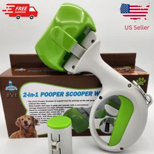 Portable Pet Pooper Scooper 2 in 1  with 20 bags carabiner - Picture 1 of 6