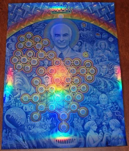 Alex Grey Albert Hofmann Holographic Foil Serigraph Art Print Poster S/# 150 - Picture 1 of 13
