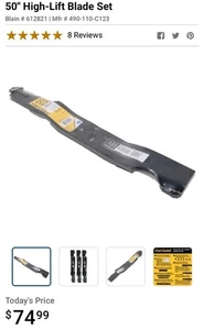 Cub Cadet 50" trattorino rasaerba e rasaerba RZT set 3 lame 942-05052 e 742-05052, NUOVO - Foto 1 di 2
