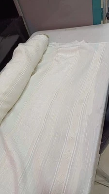 Luxury jacquard/ embroidered curtain net with lead weights 300 cm wide - Image 1 of 2