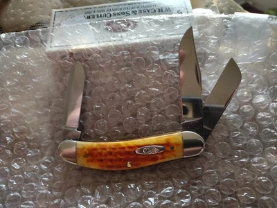 CASE XX USA POCKET WORN HARVEST ORANGE BONE TONY BOSE SOWBELLY KNIFE 2014 (25181 - Image 1 of 4