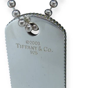 TIFFANY Collar Cadena Etiqueta de Perro Plata de Ley 925 C257 Accesorios de Moda - Imagen 1 de 11