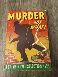 1943 Murder For What? Crime Novel Selection Paperback Book Kurt Steel MM33 - Bild 1 von 7