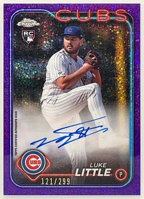2024 Topps Chrome Luke Little Rookie Auto Purple Speckle /299 Cubs - Image 1 of 2