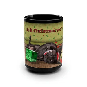 Australian Cattle Dog Becher Kaffee Latte Kelpie groß 15 Unzen Keramik schwarz glänzend - Bild 1 von 5