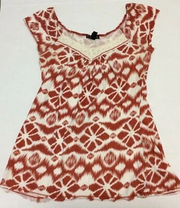 Fang Sleeveless Top 100% Cotton Women's Boho Print On/Off Shoulder Flared Size S - Picture 1 of 7