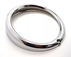 VW Beetle & Bay Window 1 Screw Chrome Steel Headlamp Headlight Rim 1974 onwards - Picture 1 of 3