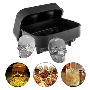 Silikon 3D Totenkopf EISWÜRFEL Kugel Tablett Maschine Kugel Form Getränk Whisky Cocktails - Bild 1 von 4