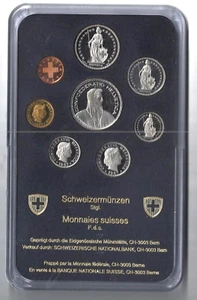 Switzerland 💥1987 .. 1 Rappen ~ 5 Francs Coin Set w/case ~ Swiss Mint 💥Lot#178 - Picture 1 of 2