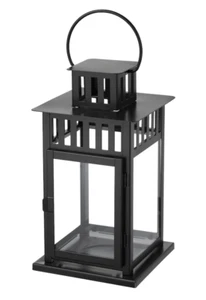 IKEA BORRBY Lantern For Block Candle Indoor/outdoor Black 11"- New - Picture 1 of 4