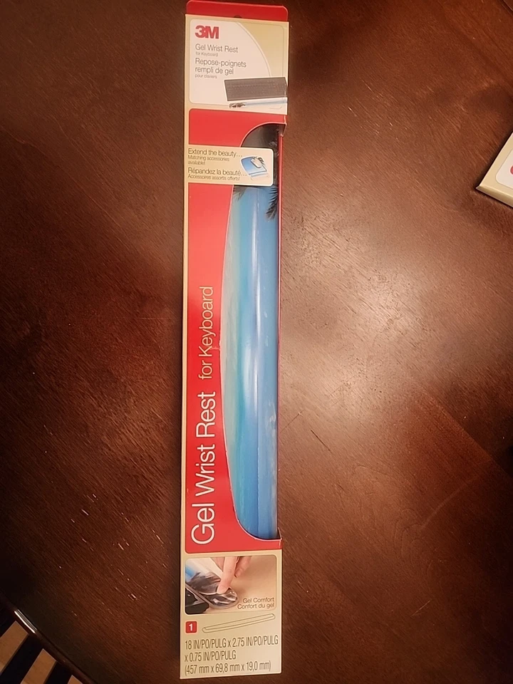 Reposamuñecas Gel 3M con Protección Antimicrobiana Azul 2.75"x18" x0.75" WR309LE Foto 1 de 2