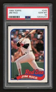 1989 TOPPS JIM RICE #245 BOSTON RED SOX HOF PSA 10 GEM MINT