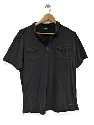 Camiseta Firetrap Para Hombre Negra XL Algodón Cuello en V, Ajuste Regular, Lavable a Máquina Foto 1 de 4