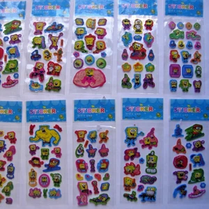 10 Stickers Puffy 3D Scrapbooking Children Fitter Loot Bags Crafts Sponge Bob R - Picture 1 of 1