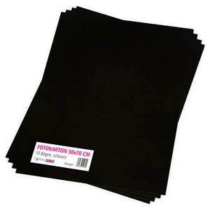 itenga Fotokarton schwarz 50x70cm 10 Blatt Bastel Zeichen Ton Papier 300g/m² - Bild 1 von 2