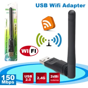 USB WiFi Adapter Wireless Network Card 150Mbps PC with Antenna Internet Dongle - Picture 1 of 12