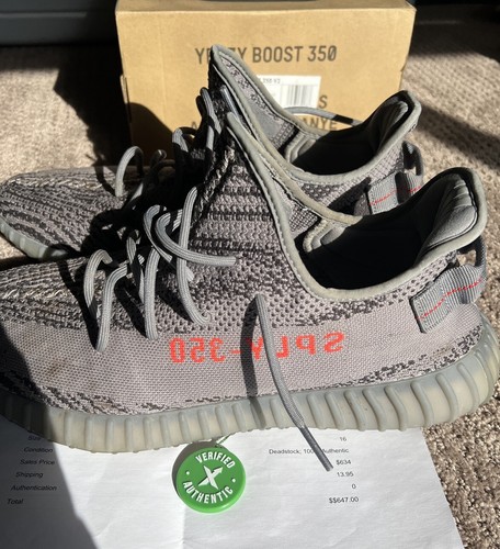 Taglia 16 Adidas Yeezy Boost 350 V2 Low Beluga 2.0 Usate con scatola danneggiata