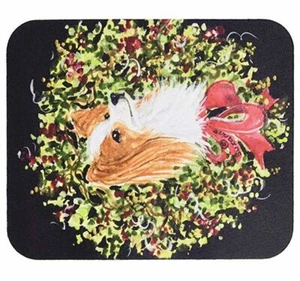 Caroline's Treasures Christmas Wreath Papillon Mouse Pad/Hot Pad/Trivet - Picture 1 of 1
