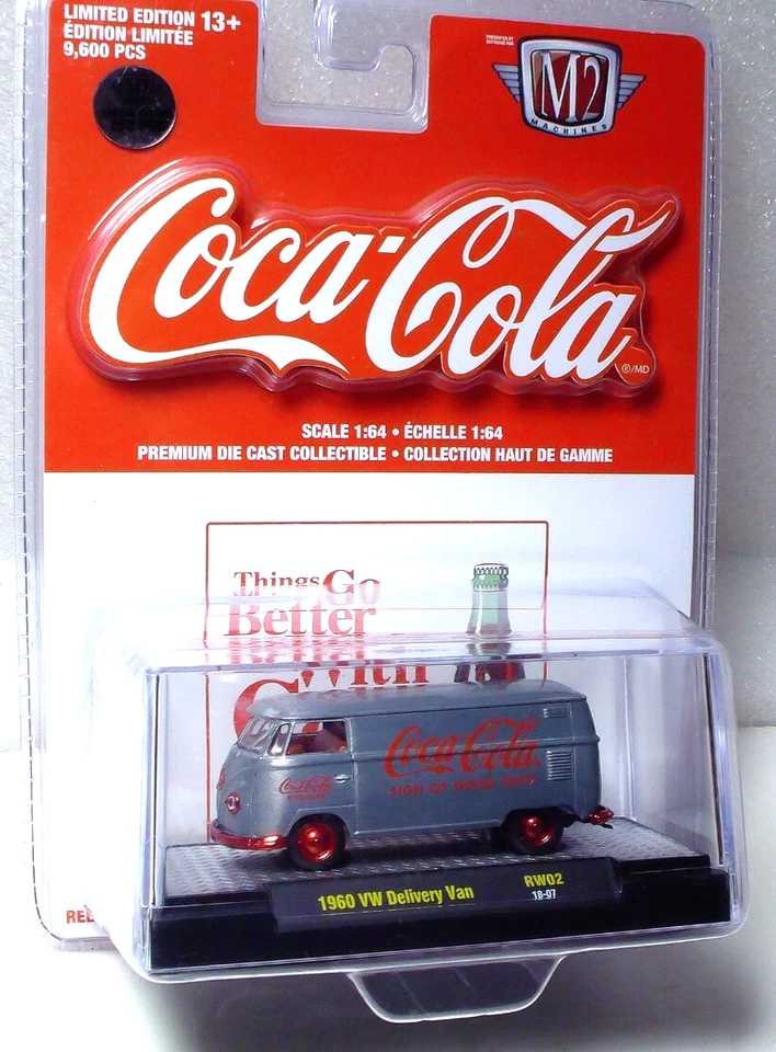 M2 Machines Coca Cola Raw Red Chase 1960 VW Delivery Van 1:64 Diecast 1/250 - Image 1 of 4
