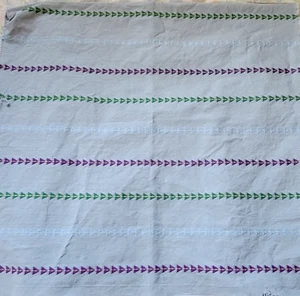 VINTAGE 1950s-1960'S  Gray FABRIC  embroidered purple green craft  ~100% Cotton - Picture 1 of 8