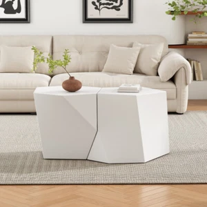 Modern Geometric Coffee Table Set, Flexible Design, High-Quality MGO Material - Picture 1 of 18
