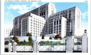 Postal de LOS ANGELES GENERAL HOSPITAL Los Angeles, California CA - Imagen 1 de 2